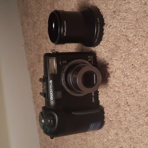 Olympus SP-350 8.0 megapixel digital camera with wide conversion lens